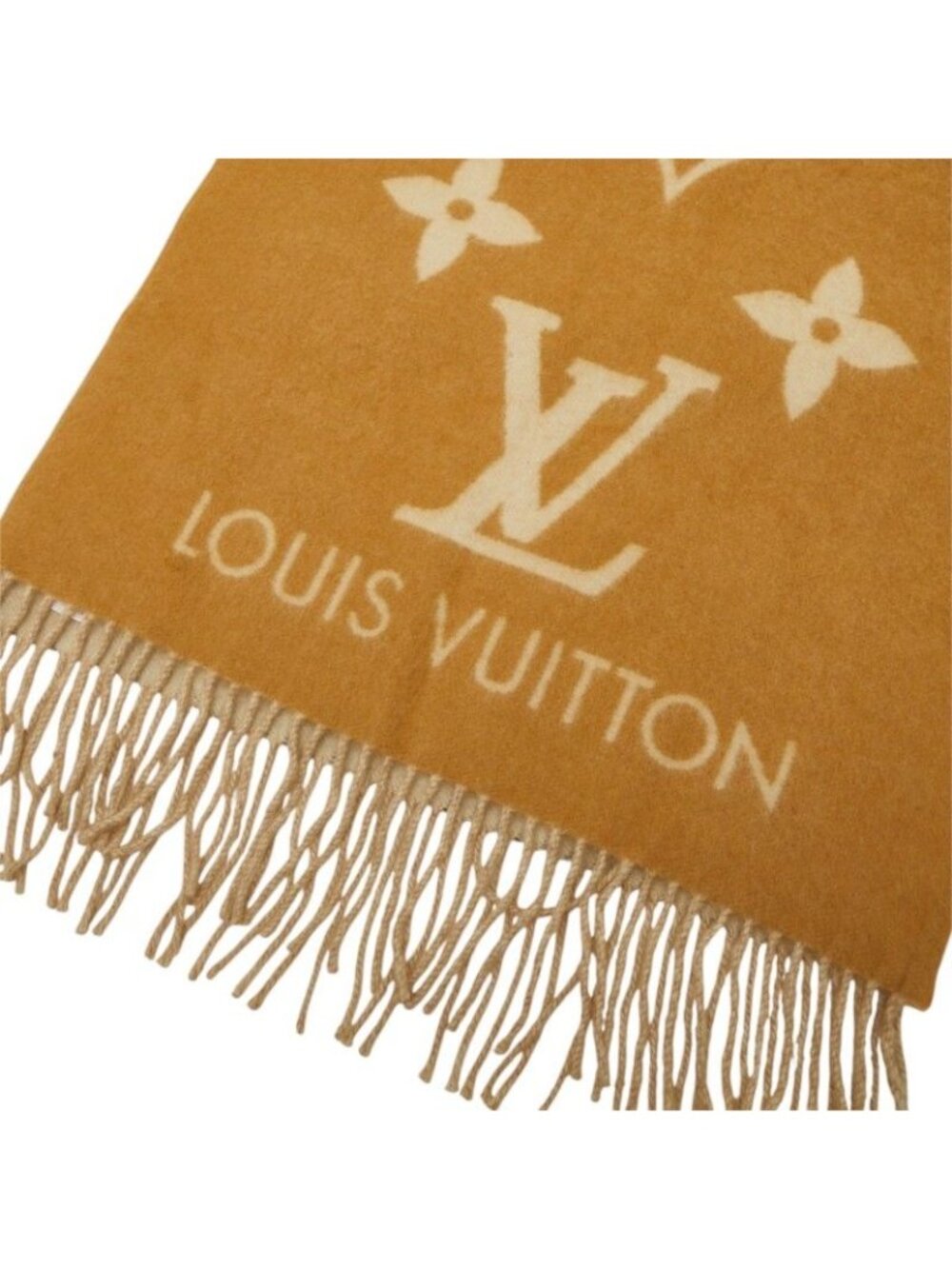 Louis Vuitton Monogram Giant Scarf Reykjavik Gradient Shawl Brown Beige Cashmere